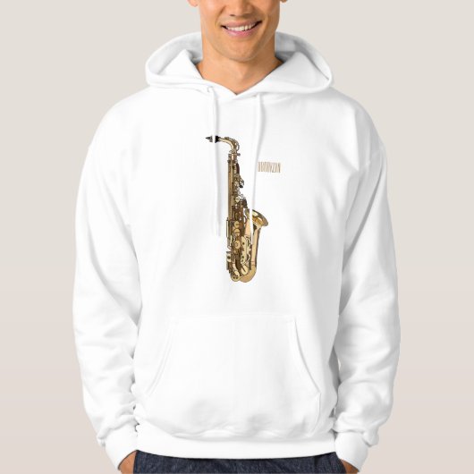 Saxophone cartoon hoodie (Voorkant)