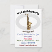 Saxophone cartoon kaart (Voorkant)