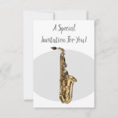 Saxophone cartoon kaart (Achterkant)