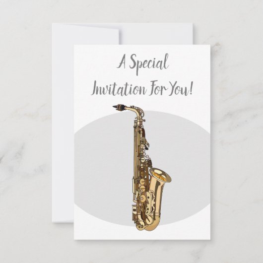 Saxophone cartoon kaart (Achterkant)