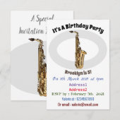 Saxophone cartoon kaart (Voorkant / Achterkant)