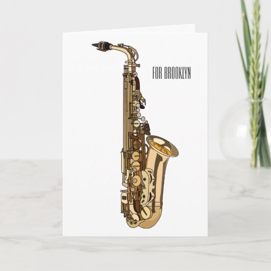 Saxophone cartoon kaart (Voorkant)