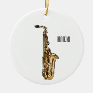 Saxophone cartoon keramisch ornament