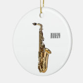 Saxophone cartoon keramisch ornament (Links)