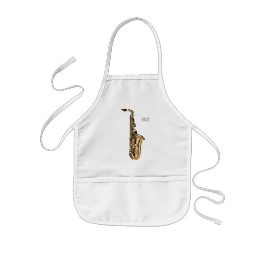 Saxophone cartoon kinder schort (Voorkant)