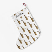 Saxophone cartoon kleine kerstsok (Achterkant (Hangend))