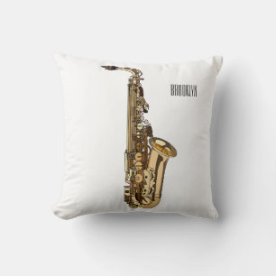 Saxophone cartoon kussen