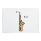 Saxophone cartoon kussensloop (Achterkant)
