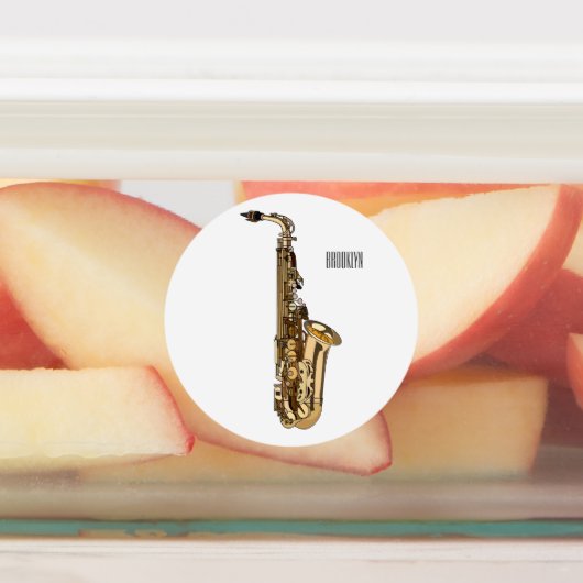 Saxophone cartoon labels (Aangebracht)