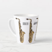 Saxophone cartoon latte mok (Linkerhoek)