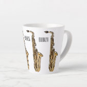 Saxophone cartoon latte mok (Rechterhoek)