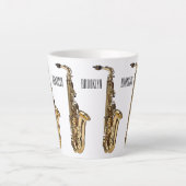 Saxophone cartoon latte mok (Voorkant)