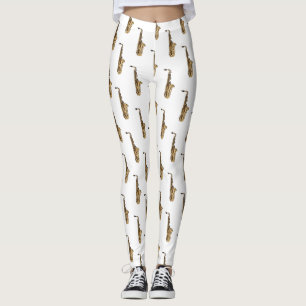 Saxophone cartoon leggings