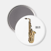 Saxophone cartoon magneet (Voorkant / Achterkant)