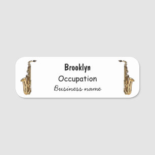 Saxophone cartoon naamplaatje