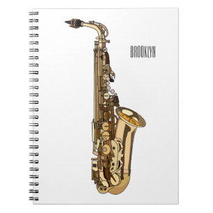 Saxophone cartoon notitieboek
