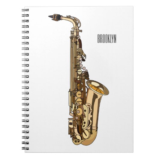Saxophone cartoon notitieboek (Voorkant)