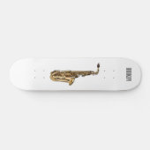 Saxophone cartoon persoonlijk skateboard (Horizontaal)