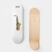 Saxophone cartoon persoonlijk skateboard (Voorkant)
