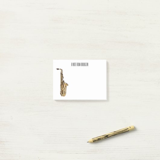 Saxophone cartoon post-it® notes (Op bureau)