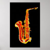 Saxophone cartoon poster (Voorkant)