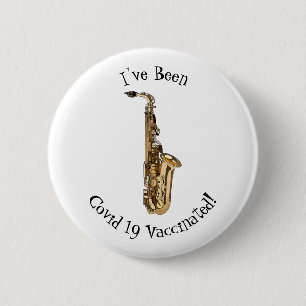 Saxophone cartoon ronde button 5,7 cm