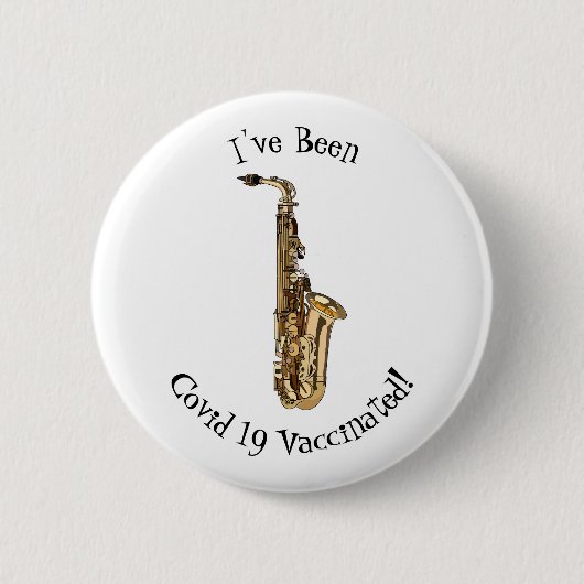 Saxophone cartoon ronde button 5,7 cm (Voorkant)