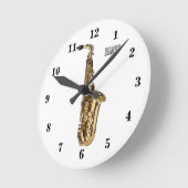 Saxophone cartoon ronde klok (Hoek)