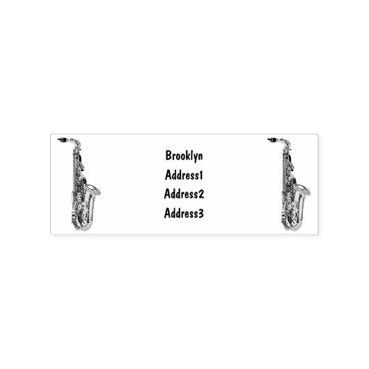 Saxophone cartoon rubberstempel (Afrduk)