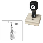Saxophone cartoon rubberstempel (Gestempeld)