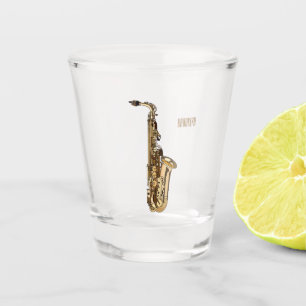 Saxophone cartoon shot glas