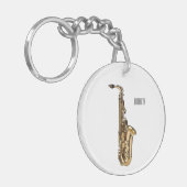 Saxophone cartoon sleutelhanger (Voorkant Links)