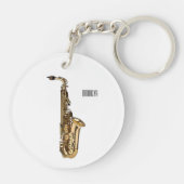 Saxophone cartoon sleutelhanger (Achterkant)