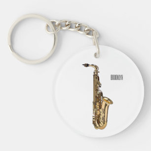Saxophone cartoon sleutelhanger