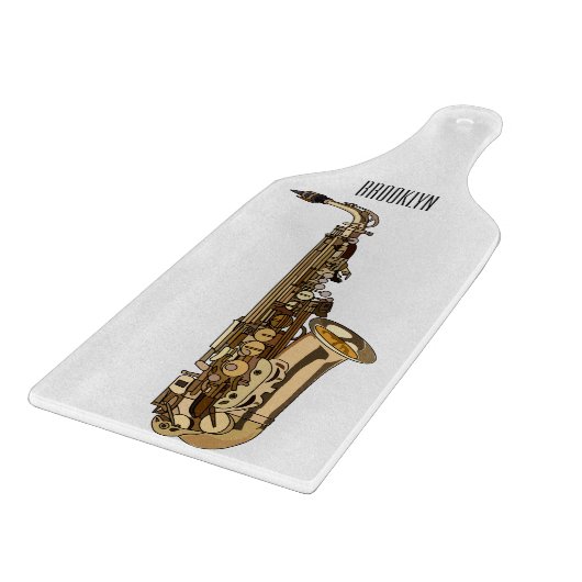 Saxophone cartoon snijplank (Hoek)