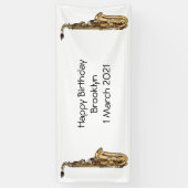 Saxophone cartoon spandoek (Verticaal)