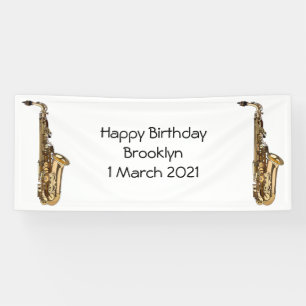 Saxophone cartoon spandoek