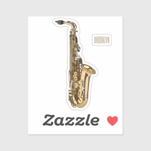 Saxophone cartoon sticker (Vel)