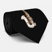 Saxophone cartoon stropdas (Opgerold)