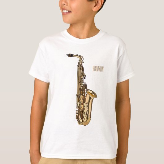 Saxophone cartoon t-shirt (Voorkant)