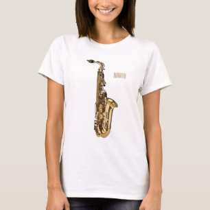 Saxophone cartoon t-shirt
