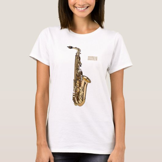 Saxophone cartoon t-shirt (Voorkant)