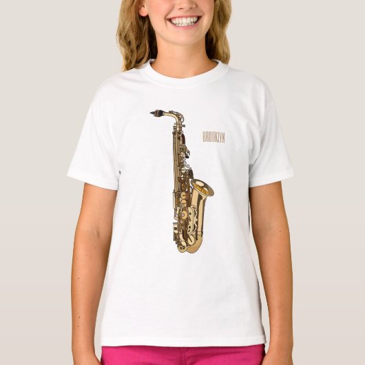 Saxophone cartoon t-shirt (Voorkant)