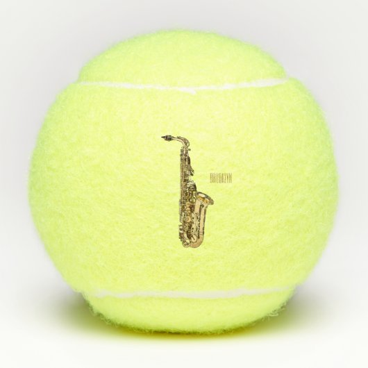 Saxophone cartoon tennisballen (Voorkant)