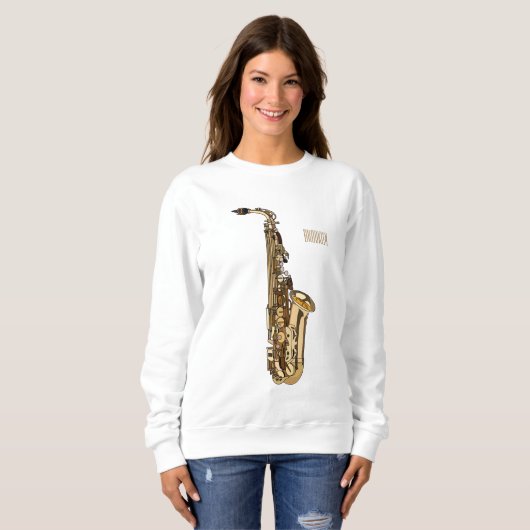 Saxophone cartoon trui (Voorkant volledig)