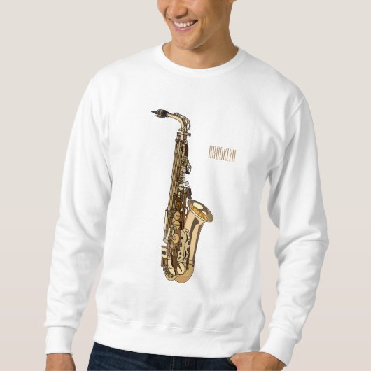 Saxophone cartoon trui (Voorkant)