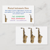 Saxophone cartoon visitekaartje (Voorkant / Achterkant)