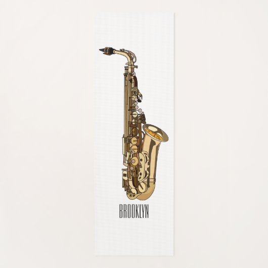 Saxophone cartoon yogamat (Voorkant)