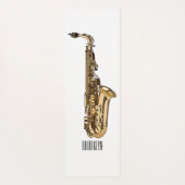 Saxophone cartoon yogamat (Achterkant)
