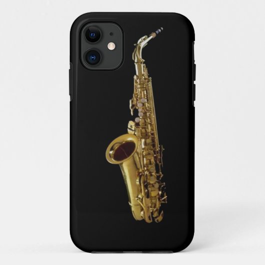 Saxophone Charcoal Background ~ Sax Case-Mate iPhone Case (Achterkant)